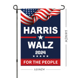 Double Sided Kamala Harris Waltz 2024 Garden Flag Kamala Harris 2024 for President Garden Flags 3Ply 12x18Inch Harris Waltz for the People Flag for Garden Yard Decor