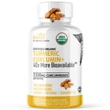 Nutri Organic Turmeric Supplement 1425mg - 40x More Bioavailable - 95% Curcuminoids - Turmeric Curcumin with Black Pepper, Ginger & Turmeric Oil - Tumeric and Ginger Supplement