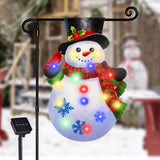 Lighted Christmas Garden Flag for Outside,8 Modes Led Snowman Yard Flags 12x18 Double Sided, Winter Outdoor Decorations for Home Porch (Snowman-12x18)