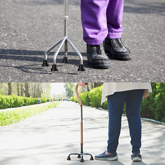 supregear Quad Cane Tips (4-Pack) - Heavy Duty Rubber 5/8 inch Cane Tip - Non-Slip Extreme Grip Cane Replacement Foot - Accessories for Walking and Standing Stick for Women, Men, Seniors, Elderly