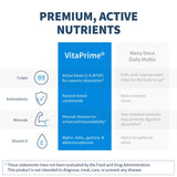 Klaire Labs Vitaprime - Multivitamin & Mineral with B Vitamins, Folate, Antioxidants & Vitamin E - Nutrients to Help Support Energy - Twice Daily, Iron-Free Multivitamin (120 Tablets)