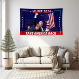 Trump 2024 Flag - Take America Back - 3x5Ft Attempt Assassination Trump Debate Political Election Polyester Flags Banners Outdoor Decoration