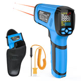 MESTEK Infrared Thermometer Temperature Gun, -40℉ to 2192℉ Dual Laser High Temp Thermometer with LCD Color Display, Non-Contact Industrial Pyrometer 50:1 Distance Ratio, Adjustable Emissivity