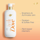 Dove Exfoliating Body Wash Glow Recharge Energizes & illuminates skin 3% brightening serum Vitamin C Body Wash Acne Clear Clears & prevents acne 1% salicylic acid acne treatment 18.5 oz Each