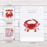 100 Pcs Crab Bib Lobster Bib Wet Wipe Bundle 50 Pcs Disposable Adult Bibs 50 Pcs Moist Towelettes for Seafood Fest (Crab)