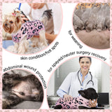 FUAMEY Recovery Suit for Dogs After Surgery,Soft Breathable Dog Bodysuit E-Collar & Cone Alternative Surgical Suit,Male Female Dog Neuter Spay Suits Anti Licking Wounds Onesie Pink Leopard XS