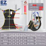 EZ Assistive Universal Full Body Patient Lift Sling, Mesh Fabric Patient Sling Transfer and Bathing aids, 500lb Weight Capacity (Large-Black)