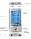 NURSAL 24 Modes TENS Unit Muscle Stimulator with Continuous Stimulation, Rechargeable Electronic Pulse Massager with 8 Pads for Back and Shoulder Pain Relief and Muscle Strength