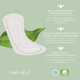 Organyc - 100% Certified Organic Cotton Flat Panty Liner - Everyday Sanitary Pad, Free from Wood Pulp, Perfumes, SAP and Chemicals, Maxi Flow, 120 count(6 Pack, Maxi Flow)