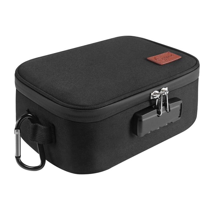 Egooz Classic Smell Proof Stash Bag with Combination Lock - Waterproof Smell Proof Stash Case for Travel and Home, Premium Smell Proof Containers Box for Storing Your Products, Black