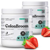 ColonBroom Psyllium Husk Powders (Strawberry, 120 Servings) - Colon Cleanse for Bloating Relief & Gut Health - Colon Broom Fiber Powder Drink - Vegan, Gluten Free, Non-GMO Fiber Powder Supplement