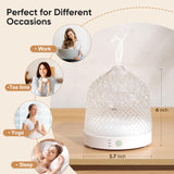 Lecdura Glass Essential Oil Diffuser, 200ml Ultrasonic Aroma Diffusers with Glass Reservoir Dome Lock Color Auto-Off Timer 7 Color Light for Gift Home Office Bedroom