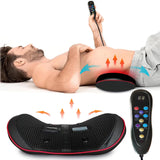 Sesaii Lumbar Massager Back Stretcher Device with Heat Function & Adjustable Intensity Electric Lumbar Traction Device for Whole Body Ideal Gifts (Black)