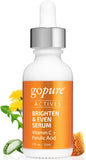 goPure Actives Vitamin C Serum - Brightening Serum with Vitamin C and Ferulic Acid, Face Moisturizing and Anti-Aging Benefits, Improves Skin Discoloration and Visibly Reduces Dark Spots - 1 fl oz