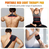 LED Red Light Therapy Pad 660nm Red Light and 850nm Near Infrared Light with Timer Device and Brightness Setting for Joint Muscle Pain Relief Assisted Fitness