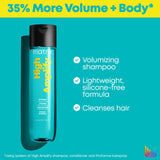 Matrix High Amplify Volumizing Shampoo | Instant Lift & Lasting Volume Silicone-Free Boost Structure in Fine, Limp Hair Salon Professional Packaging May Vary 33.8 Fl. Oz.