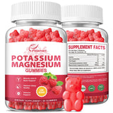 Potassium Magnesium Gummies Potassium Citrate 99mg Magnesium Citrate 250mg Magnesium Potassium Complex Supplement, Immune Support, Leg Cramps Muscle Health, 60 Raspberry Gummies