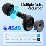 SISIXILE 2 Pairs of Ear Plugs for Sleeping, Made of Ultra-Comfortable Silicone with Passive Noise Reduction Technology for Noise Reduction 45 dB, 8 Ear Tips in XS/S/M/L, Black+Blue