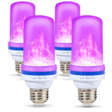 LeiNetfor Upgraded LED Purple Flame Light Bulbs - Halloween Decorations Outdoor Light Bulbs,E26/E27 Base Christmas Purple Flickering Light Bulbs Outdoo r, 3W LED Outdoor LED Lights Bulb (4 Pack)