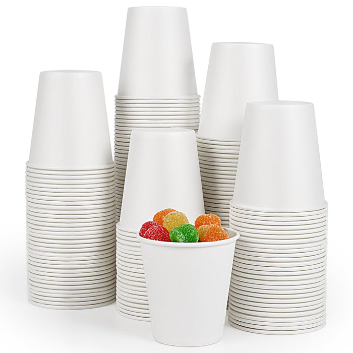 TV TOPVALUE 200 Pack 5 oz Paper Cups, Small Disposable Cups, Bathroom Cups, Mouthwash Cups, White Paper Cups for Cafes and Office, Mini Paper Cups for Parties, Travel, Picnics, and Events