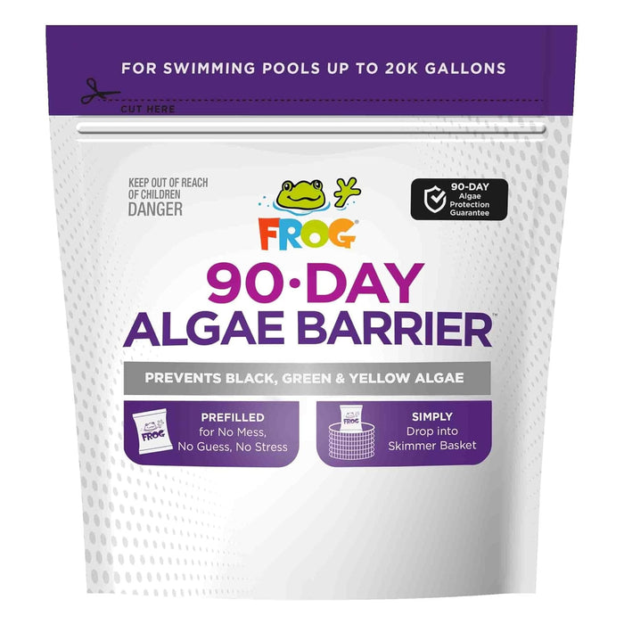 FROG 90-Day Algae Barrier - Dry Formula Algaecide Prevents Black, Green and Yellow Algae for Pools up to 20,000 Gallons - Pool Maintenance & Algae Prevention - 2 Pods