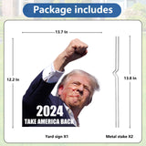 Probsin Trump 2024 Take America Back Yard Sign with Metal Stakes Double Sided 13" x 14" Trump Shooting Rally Election Signs Outdoor Decorations for Indoor Outdoor Lawn, Garden, Window, Party Supplies