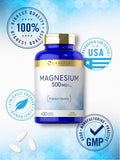 Carlyle Magnesium 500mg | 400 Coated Caplets | Vegetarian, Non-GMO, and Gluten Free Supplement