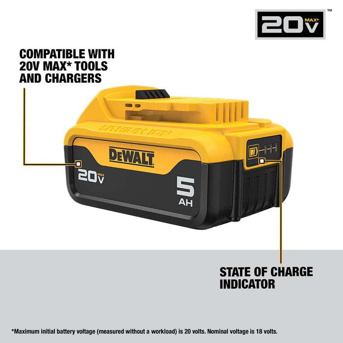 DEWALT 20V MAX 5 Ah Lithium Ion Battery (DCB205)