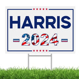 Harris 2024 Yard Sign 12"x 17" Double-Sided Harris For President Lawn Sign with Metal H Stake, Political Campaign Yard Lawn Signs