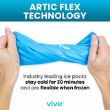 Vive Knee Ice Pack Wrap - Cold/Hot Gel Compression Brace - Heat Support Strap for Arthritis Pain, Tendonitis, ACL, Athletic Injury, Osteoarthritis, Women, Men, Running, Meniscus and Patella Surgery