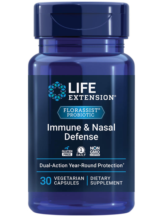 Life Extension FLORASSIST® Immune & Nasal Defense - Healthy Immune Support Probiotics Supplement for Men and Women - for Comfortable Nasal Flow & IGA Production - Non GMO, Gluten Free - 30 Capsules