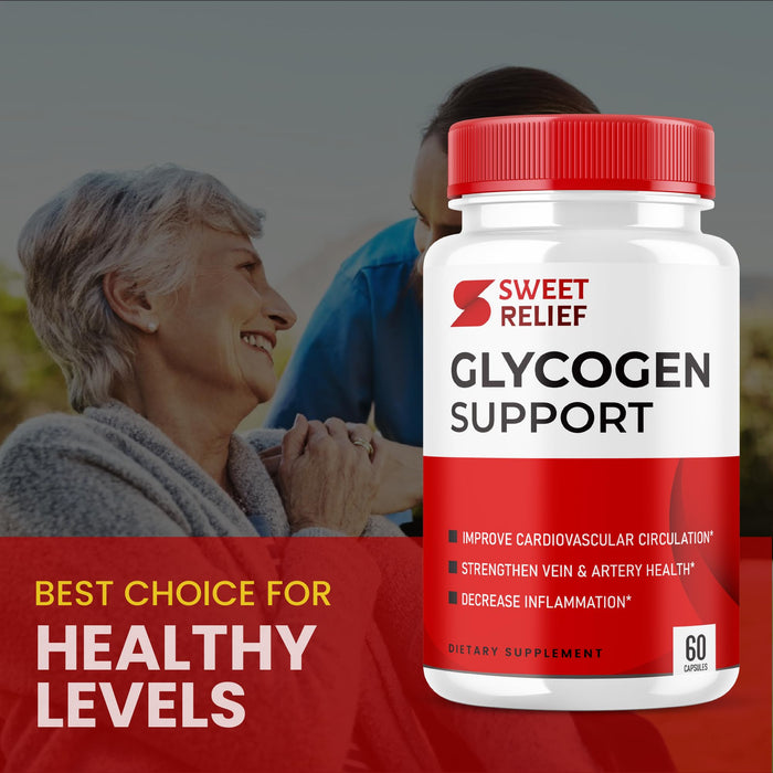 (2 Pack) Sweet Relief Glycogen Support - Official Formula - Sweet Relief Capsules Detox, Joint Support, Prostate Blood Vessel Advanced Strength Glycogen Support Supplement, Sweetrelief (120 Capsules)