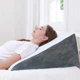 Sasttie Wedge Pillow for Sleeping, 12 Inch Memory Foam Bed Wedge Pillow for After Surgery, Hypoallergenic 30 Degree Triangle Incline Wedge Pillow for Snoring -Removable Breathable Cover, Dark Grey