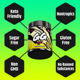 Gamer Supps, GG Energy Lemonade (100 Servings) - Keto Friendly Gaming Energy and Nootropic Blend, Sugar Free + Organic Caffeine + Vitamins + Immune Support, Powder Energy Drink