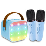 Mini Karaoke Machine for Kids Age 4-12, Bluetooth Speaker with 1 Wireless Microphone and LED Lights, Christmas Birthday Gifts for Girls Boys Adults