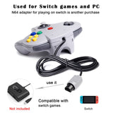 KIWITATA 2X Classic N64 Controller, Retro N64 Remote Wired Game Upgraded Joystick Gamepad Controller for N64 Video Game Console