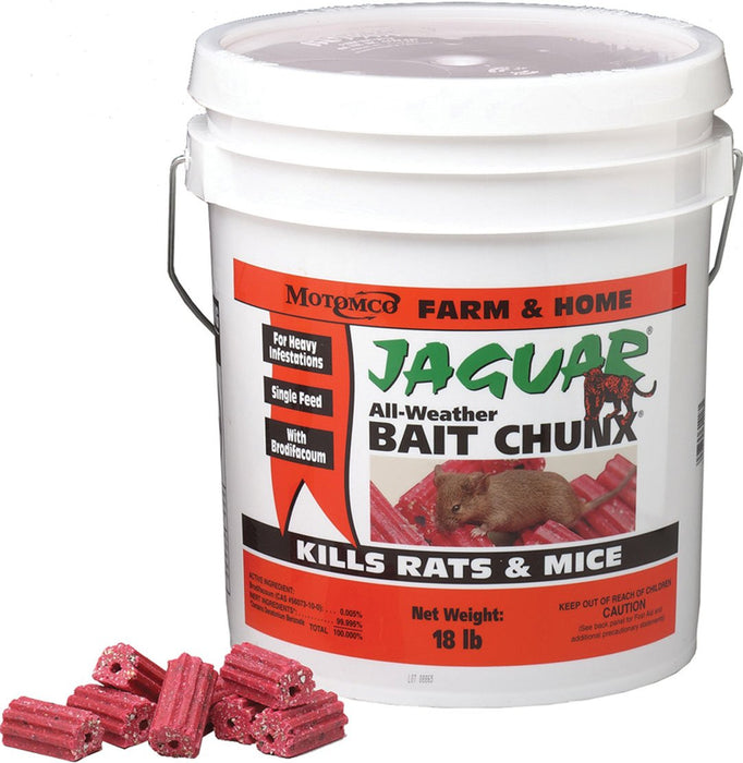 106446 Jaguar All-Weather Bait Chunx Rat & Mouse Killer, 20 GM/ 18 lb