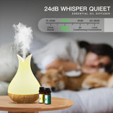 Katusie Essential Oil Diffuser with 6 Essential Oils Gift Set, Small Aromatherapy Diffuser Humidifier with 3 Timers＆7 Ambient Light Waterless Auto Off, Oil Diffuser for Room Home Office(150ml)