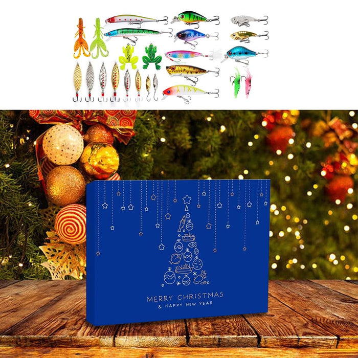 Fishing Advent Calendar, Fishing Christmas Countdown, 24 Days Fishing Lure Set, 2024 Xmas Surprise Gift for Fishing Lover Fisher Adult Men Teen Boys Father Boyfriend Grandpa (Style B)