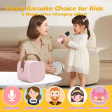 Mini Karaoke Machine,Funny Toys Christmas Birthday Gifts for Kids Age 4-12 Girls,Boys,Adults,MEGUO Karaoke Microphone Toys for 4,5,6,7,8,9,10,11,12+ Year Old Girls Boys (Pink 2 Mics)