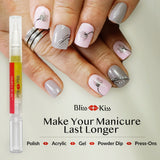 Bliss Kiss | Crisp Fragrance 4 Nail Oil Cuticle Pens w/Vitamin E & Jojoba⏤Nail Strengthener Nail Growth Treatment for Brittle Peeling Breaking Thin Nails