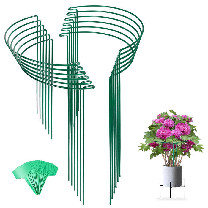 Joyhalo 12 Pack Tall Snake Plant Support Stakes for Indoor Plants 24 Inch, Peony Cages and Supports, Peony Cage with 15 Pcs Twist Ties, Monstera Plant Support for Plants Tomato, Hydrangea, Monstera