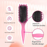 Curl Defining Brush, Curly Hair Brush Curl Brush for Curly Hair, Curl with Prongs Define Styling Brush, Shaping and Defining Curls For Women Men Less Pulling and Curl Separation (Rose)