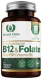 Royal Oak Health Vitamin B12 Tablets High Strength Methylcobalamin with Vitality Formula Folic Acid & Vitamin B6 - B12 Vitamin Tablets Supplement Made in The UK