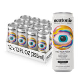 Neutonic | Productivity Energy Drink | Boost Focus and Energy - Sugar Free - Science Backed Formula | 355 ML (12 cans) - Tropical Ice