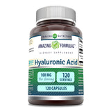 Amazing Formulas Hyaluronic Acid 100 Mg Capsules Supplement | Non-GMO | Gluten Free | Made in USA (1 Pack, 120 Count)