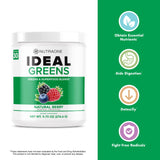 NutraOne Ideal Greens Antioxidant and Nutrient-Rich Superfood Greens Powder Supplement (Natural Berry - 30 Servings)