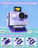 Dylanto Instant Print Camera for Kids,2.4 Inch Screen Kids Instant Cameras, Christmas Birthday Gifts for Girls Age 3-12, Portable Toddler Toy for 3 4 5 6 7 8 9 10 Year Old Girls Boys Purple