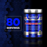 ALLMAX Essentials ARGININE HCL - 400 g - Precursor for Synthesis of Nitric Oxide - Vegan & Gluten Free - 200 Servings
