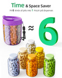 PULIV Large Supplement Organizer Bottle, Holds Plenty of Vitamins in 1 Monthly Pill Organizer Dispenser with Anti-Mixing & Wide Openings Design, Easy to Retrieve Meds, includes 20 Pcs Labels, Purple